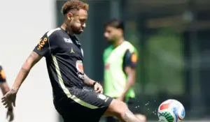 Neymar in the Brazilian team in training during the World Cup 2026