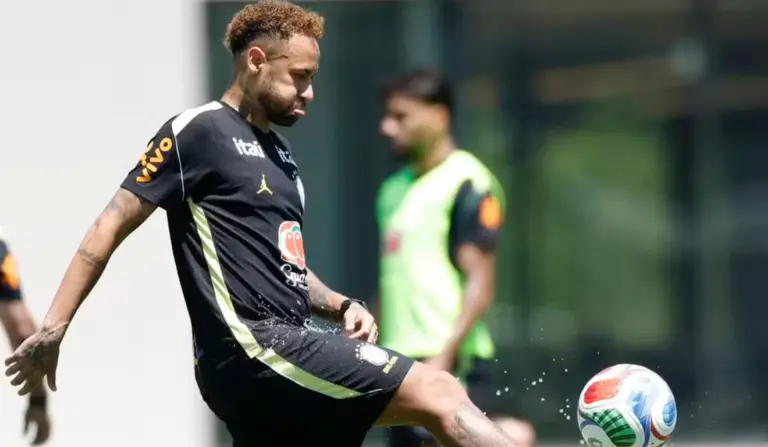 Neymar in the Brazilian team in training during the World Cup 2026