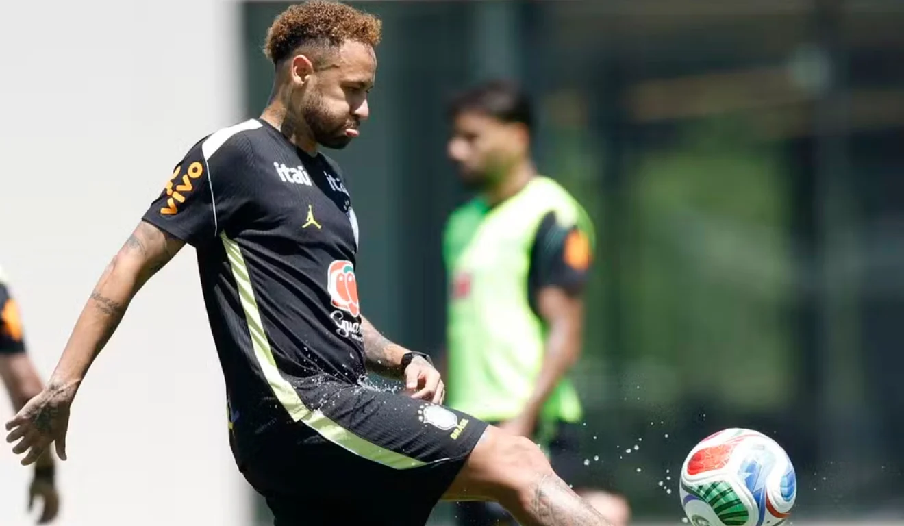 Neymar na Seleção Brasileira em treinamento durante Copa do Mundo 2026